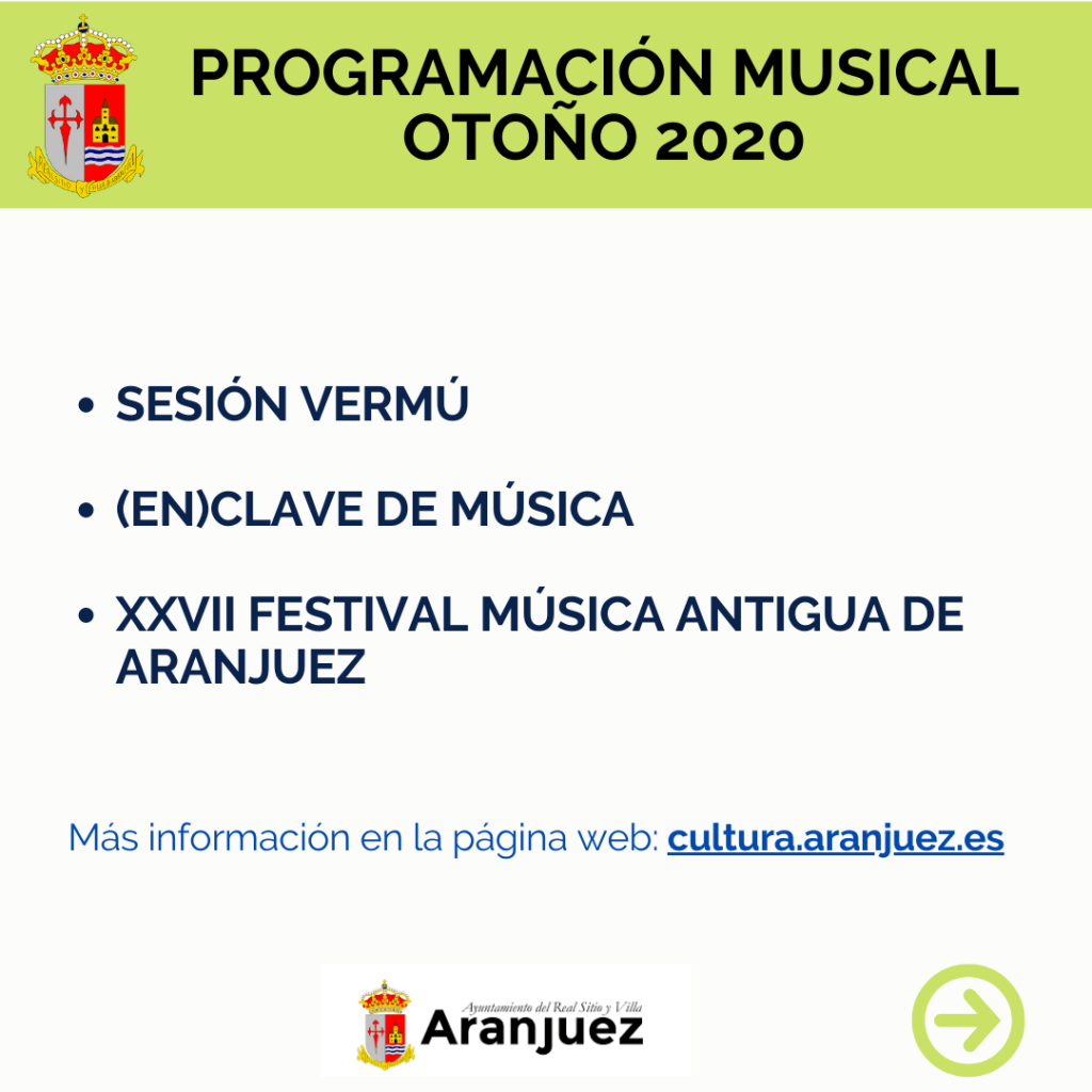 Aranjuez presenta la programación músical de este otoño con las “II Jornadas de Aranjuez (En)Clave de Música” y “Sesión Vermú”